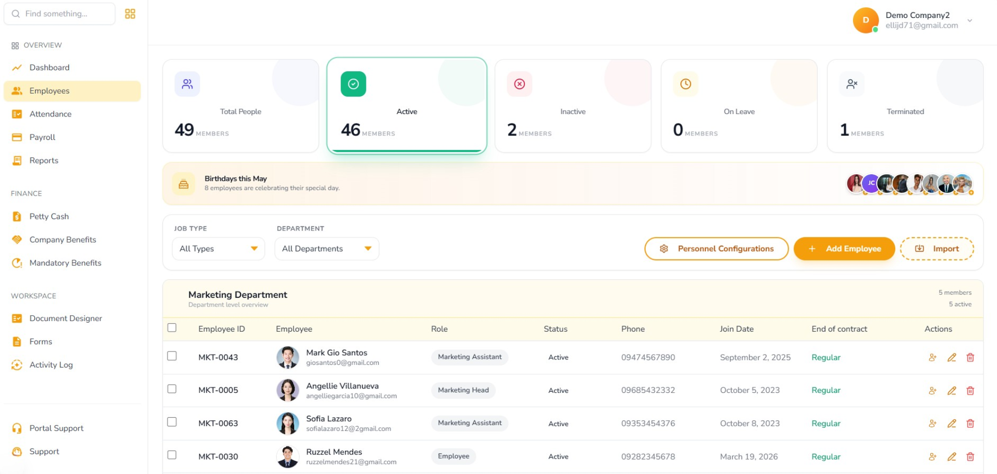 DeskHRX Employee Management
